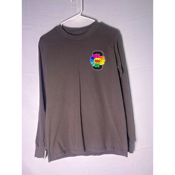 Takashi Murakami ComplexCon Flower Black Long Sleeve T-Shirt Men's Size Small - Picture 1 of 3